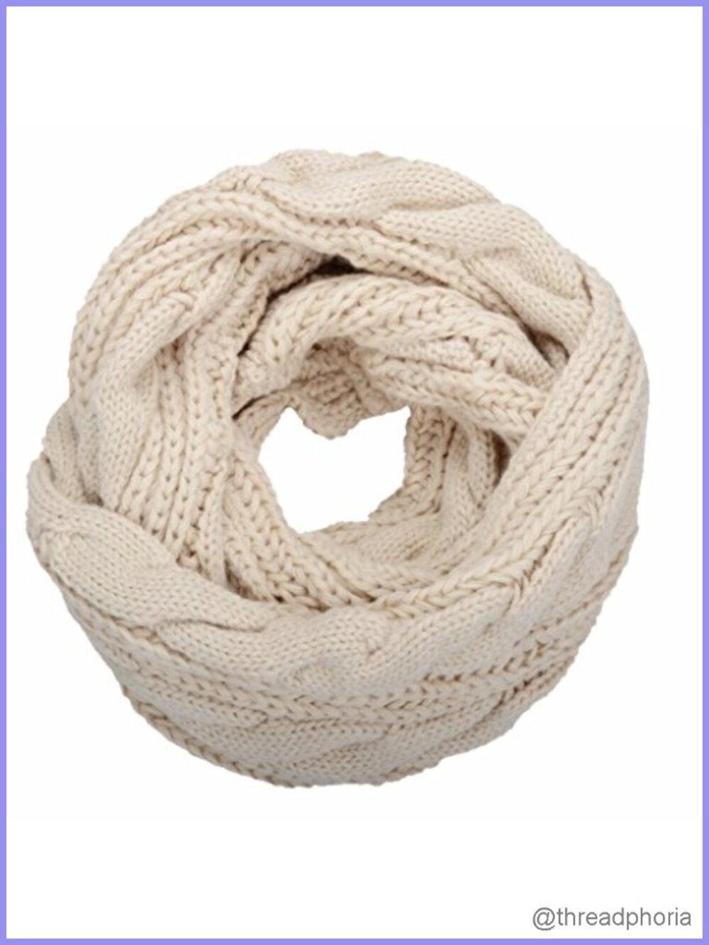 Thick Ribbed Knit Winter Infinity Circle Loop Scarf Acrylic